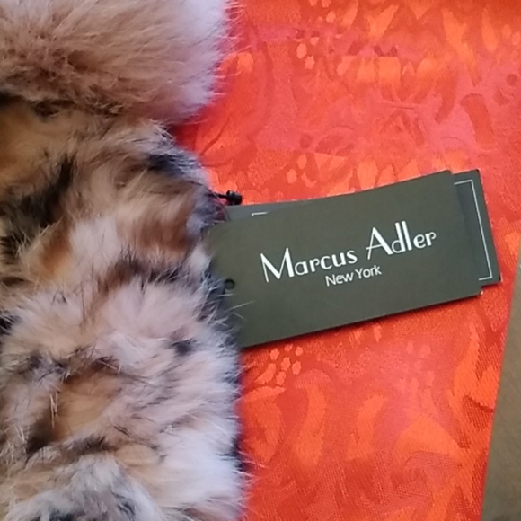 Marcus Adler pink pom rabbit fur hat